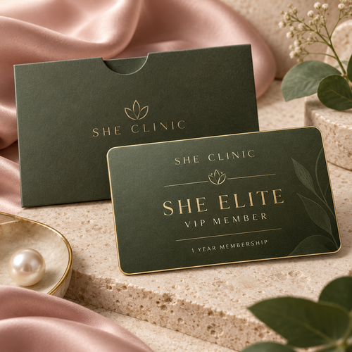 SHE Clinic SHE Elite VIP one-year membership card