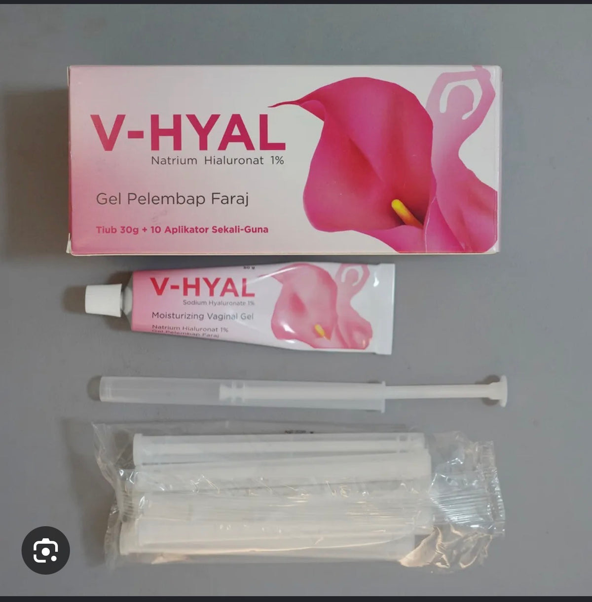 V-HYAL sodium hyaluronate 1% vaginal moisturising gel, 30g with 10 disposable applicators